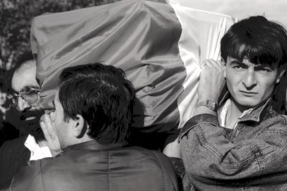 Funeral of Kurdish refugee Siho Iyiguven . Hackney 1990