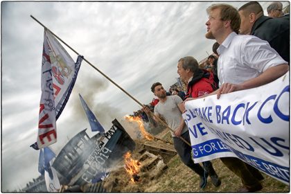 Burning an old fishing boat,Whitstable- Gerry Atkinson