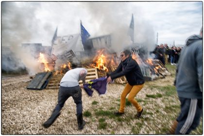 Fighting over the EU flag, Whitstable -Gerry Atkinson