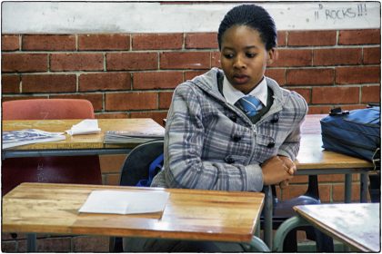 Student at Intsebenziswano School, Philippi. 