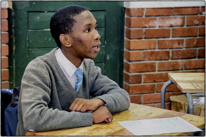 Student at Intsebenziswano School, Philippi. 