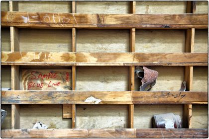 Shelves at The Carpenter's Shop Cape Town. 