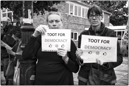 Protest at Whitstable Library - Gerry Atkinson 2019