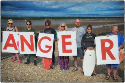 Protest at Whitstable Beach over WOFC Trestles - Gerry Atkinson