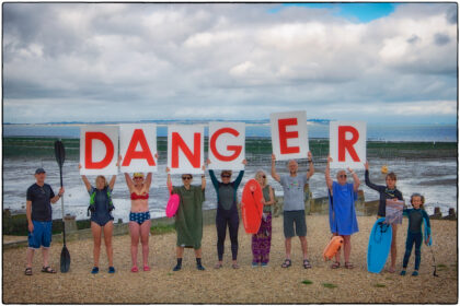 Protest at Whitstable Beach over WOFC Trestles - Gerry Atkinson