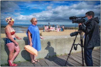 Protest at Whitstable Beach over WOFC Trestles - Gerry Atkinson